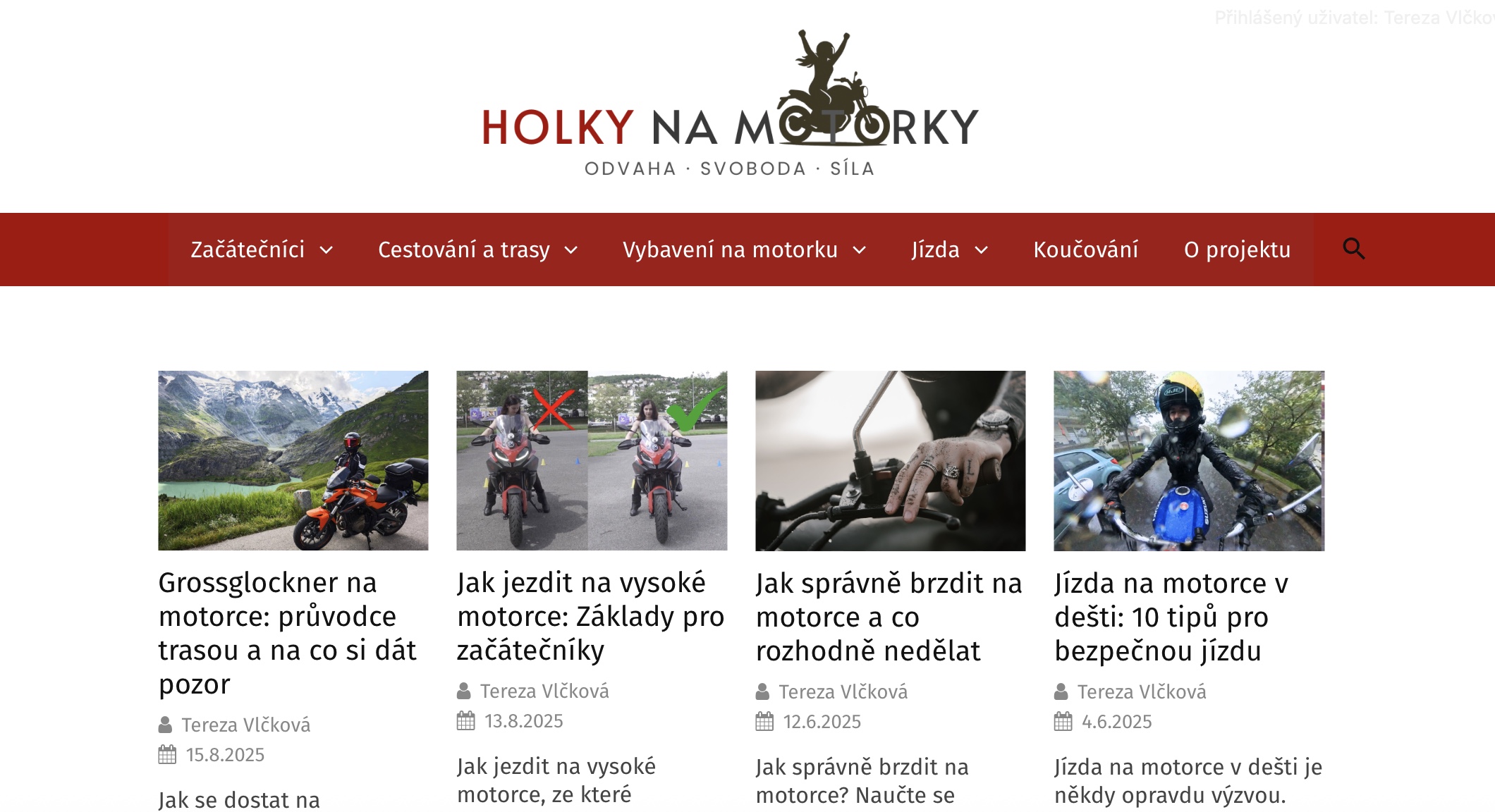 Zuzana jede – motorkářský Instagram projekt Terezy Vlčkové